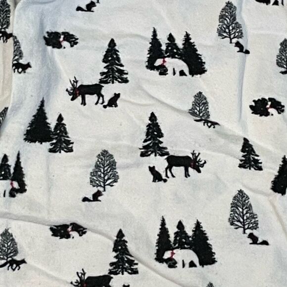 Xhilaration Fleece Moose Print Sleep Pants White Black Knit Lounge Pull-On XS - Picture 3 of 4